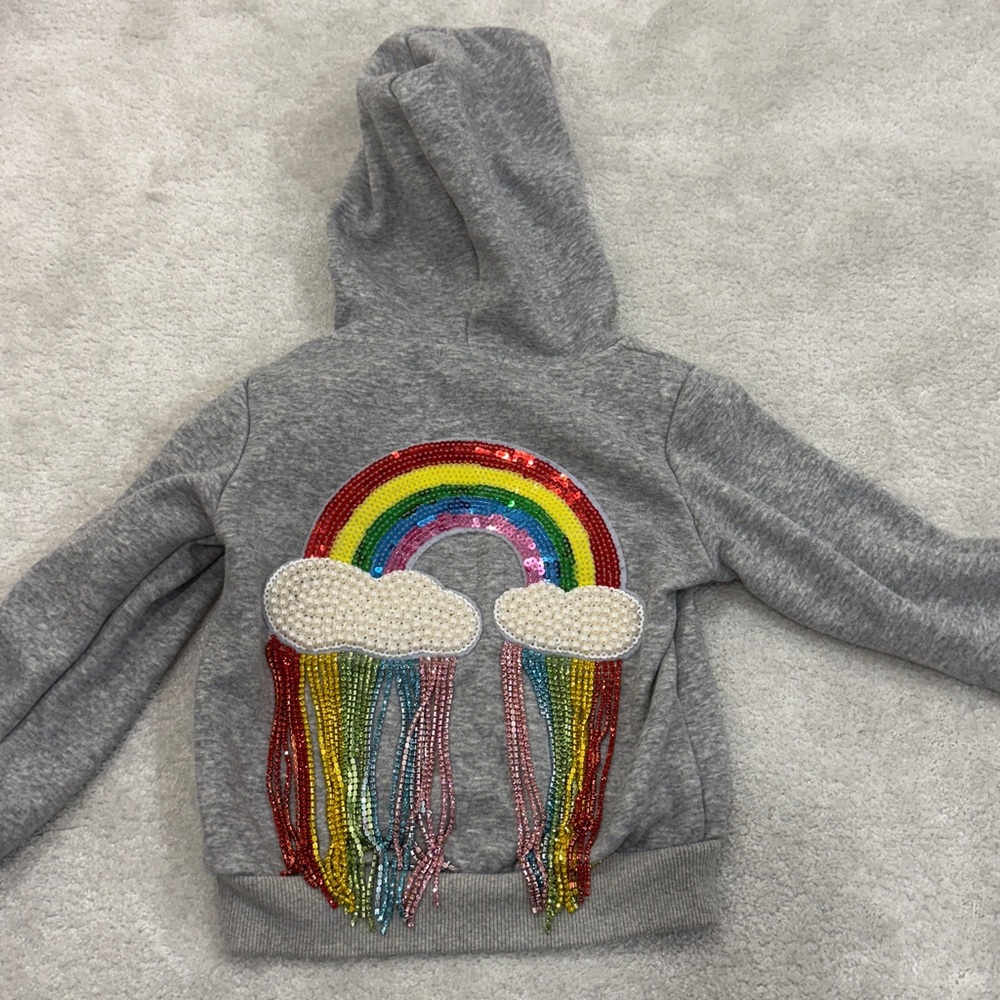 Lola and the Boys Crystal Rainbow Hoodie size 3